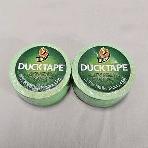 Duck Tape  2 Pack Bundle Duct Lime Green Neon Mini Rolls .75" X 180" Novelty Fun